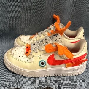 Nike Force 1 Low ‘Year of the Dragon’Custom Sneakers with Red and Orange Accents